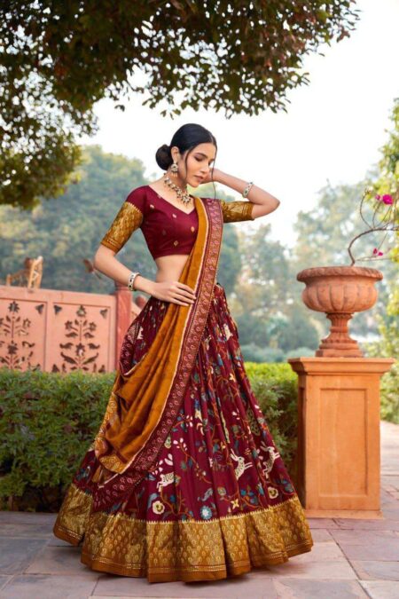 Women's Ethnic Printed Lehenga Choli Set with Tassel Dupatta ? Perfect for Festivals & Functions